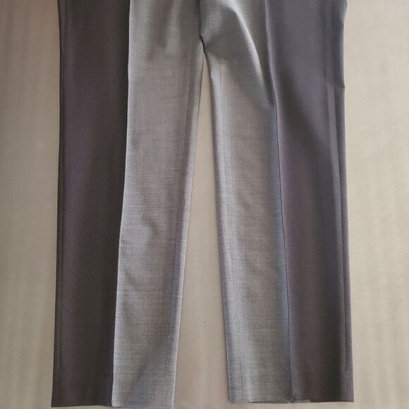 Vince Contrast Panel High Rise Tapered Leg Wool Trouser Pants Gray Black 10 - Picture 4 of 13